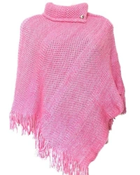 Trendy Poncho - Red , L