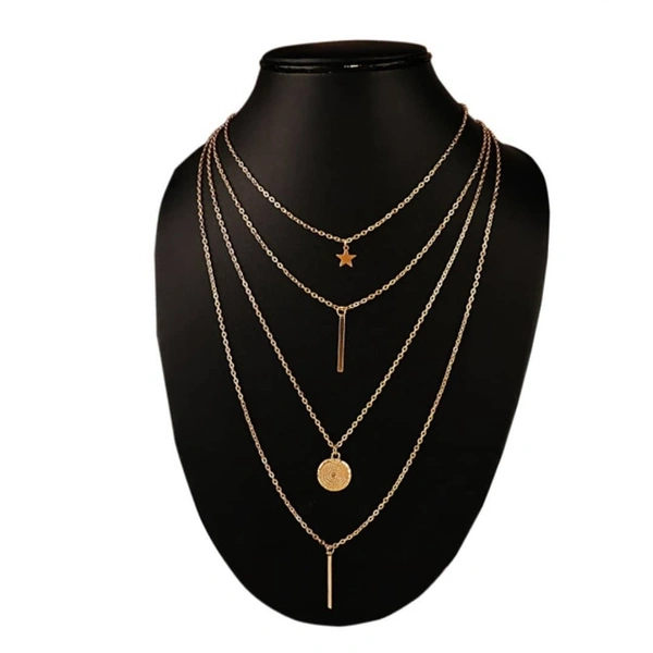 Gold Plated 4 Layer Western Necklace  - 
