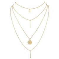 Gold Plated 4 Layer Western Necklace  - 