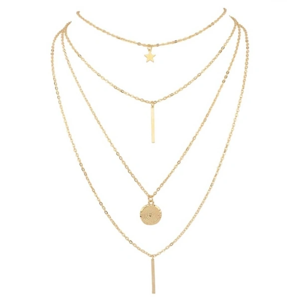 Gold Plated 4 Layer Western Necklace  - 