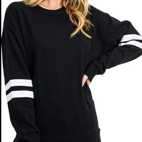 Stripped Sleeves T-shirt - Black, XL