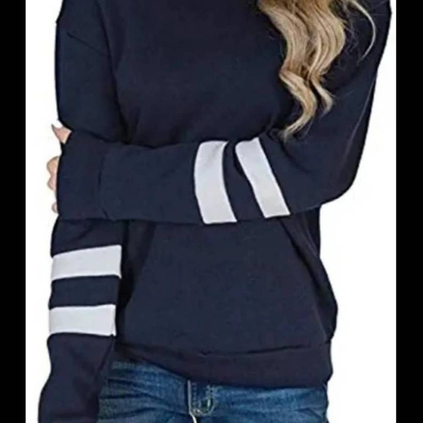Stripped Sleeves T-shirt - S, Blue