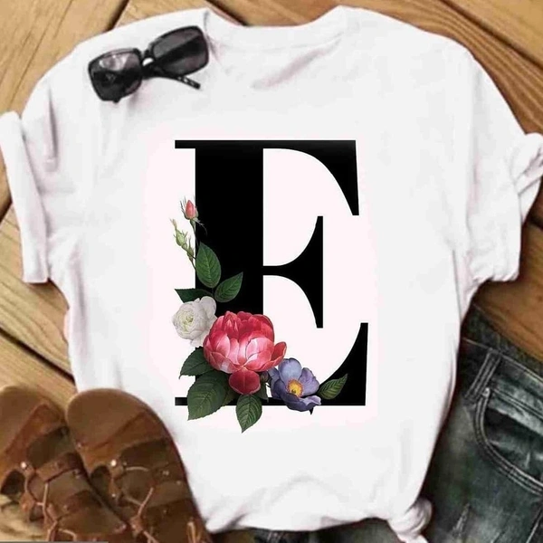 E-Alphabet Printed T-shirt  - S
