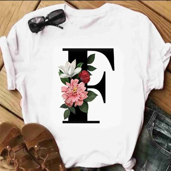 F-Alphabet Printed T-shirt  - S