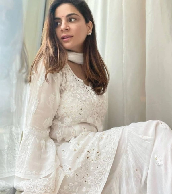 White Peplum And Sharara Set - one size