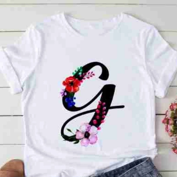 G-Alphabet Printed Floral T-shirt  - S