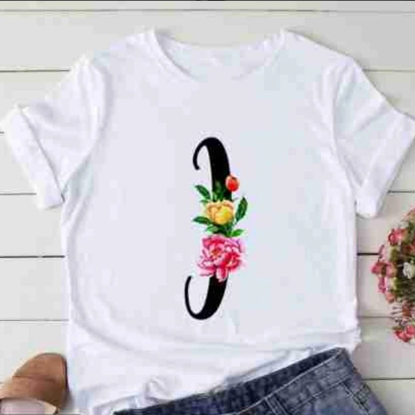 I-Alphabet Printed Floral T-shirt  - S