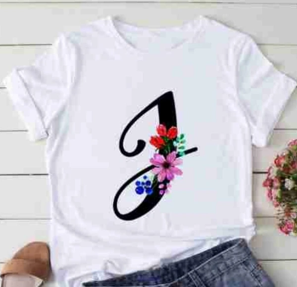 J-Alphabet Printed Floral T-shirt  - M