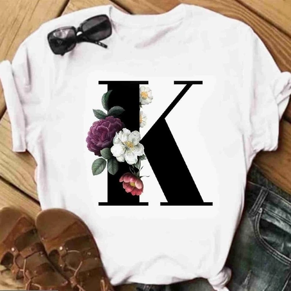 K-Alphabet Printed T-shirt  - L