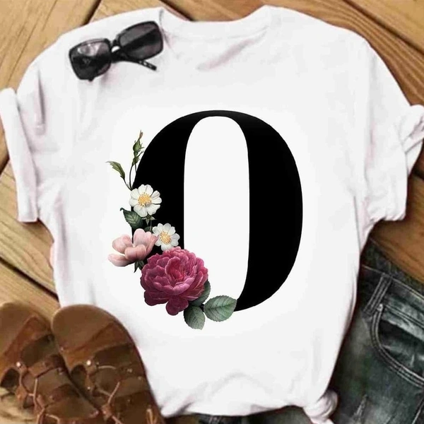 O-Alphabet Printed T-shirt  - S