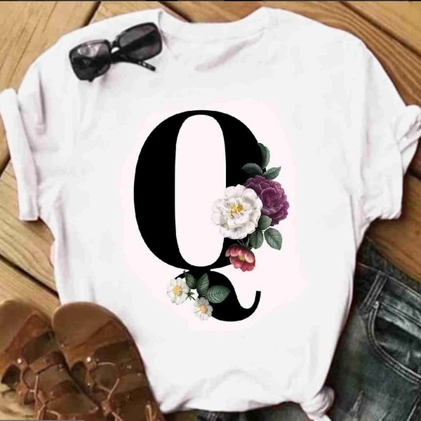 Q-Alphabet Printed T-shirt  - XL