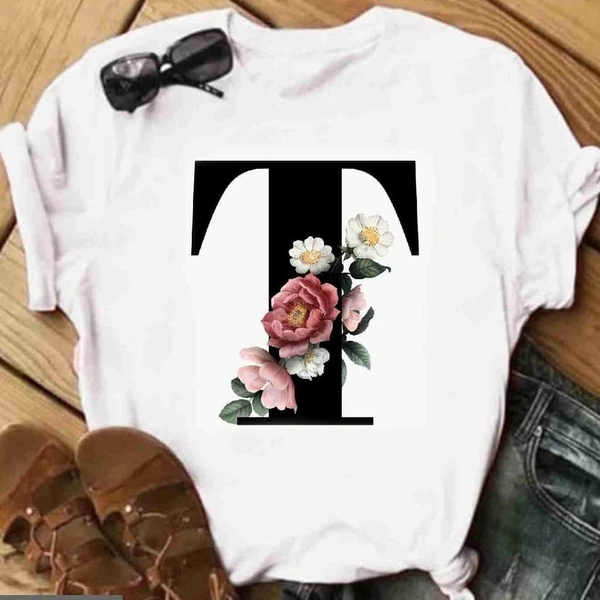 T-Alphabet Printed T-shirt  - XL