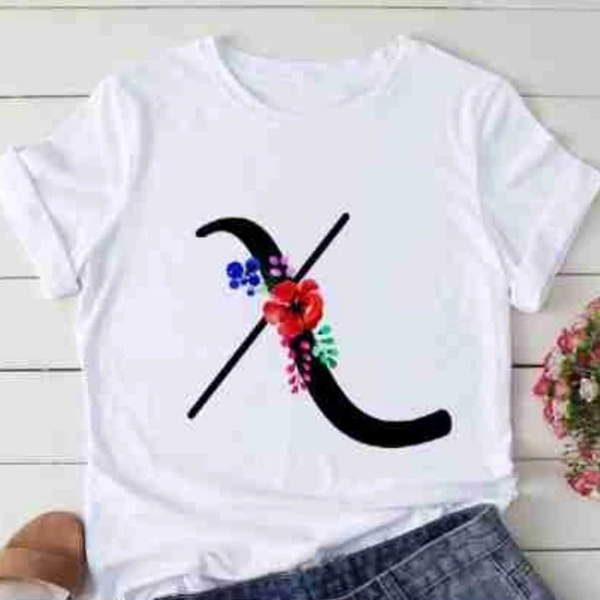 X-Alphabet Printed Floral T-shirt  - S