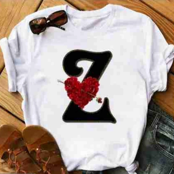 Z-Alphabet Printed Heart T-shirt  - XL