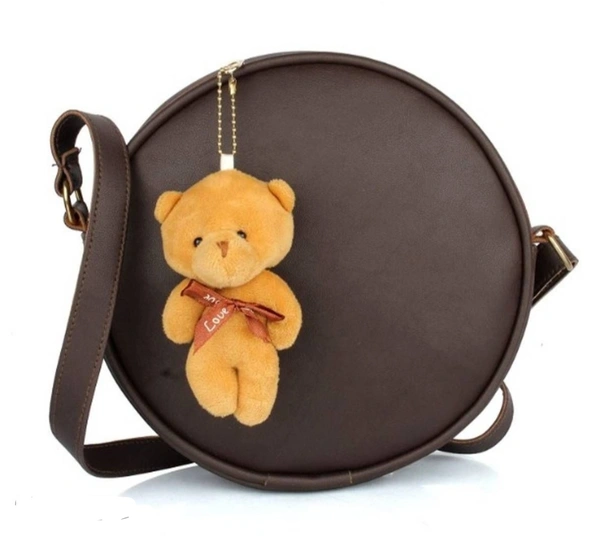 Round Sling Bad With Teddy - Dark Brown