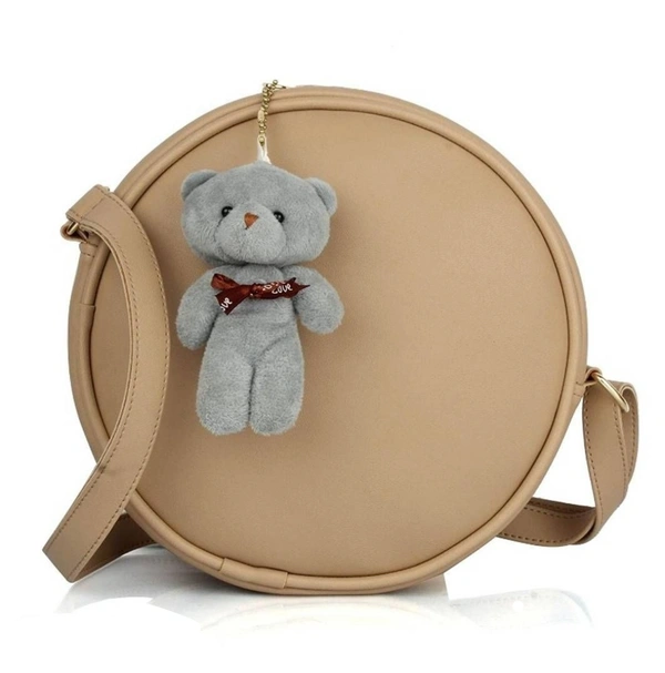 Round Sling Bad With Teddy - Dark Brown