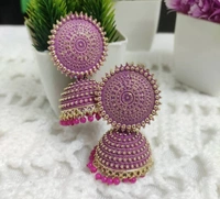 Latest Attractive Brass Beads Jhumka  - Green