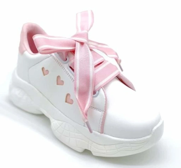Synthetic Leather White Casual Shoes - IND 5
