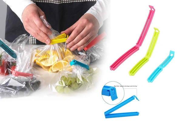0105 Plastic Snack Bag Clip Sealer Set (18 Pcs, Multicolour) - 0.093 kgs, India