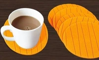 0129 6 pcs Useful Round Shape Plain Silicone Cup Mat Coaster Drinking Tea Coffee Mug Wine Mat for Home - 0.04 kgs, India