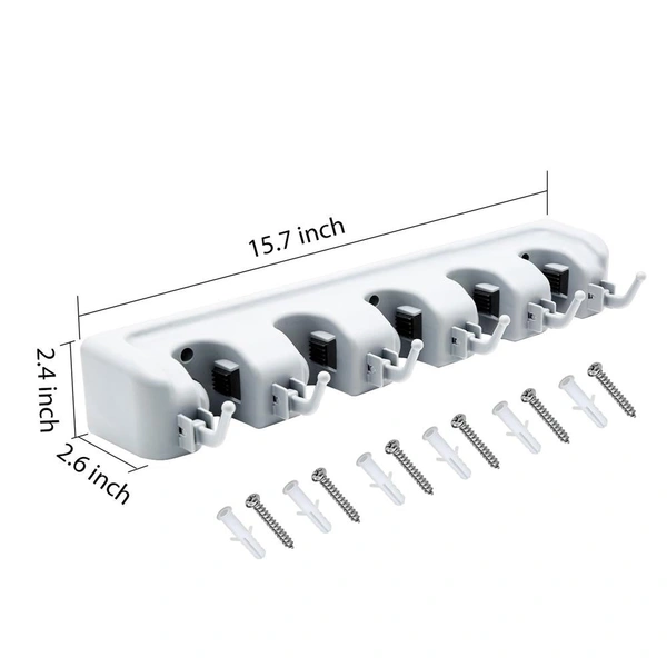 0199 5-Layer Multipurpose Wall Mounted Organizer Mop And Broom Holder - 0.529 kgs, China
