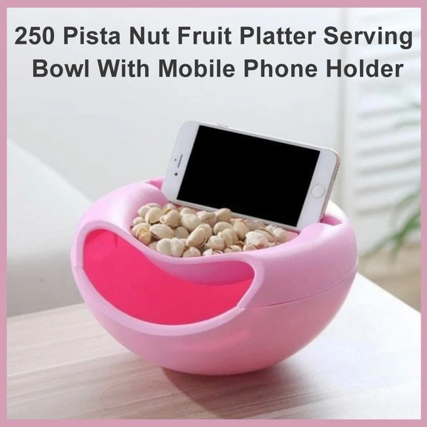 0250 Pista Nut Fruit Platter Serving Bowl With Mobile Phone Holder by HomeFast - 0.8 kgs, India