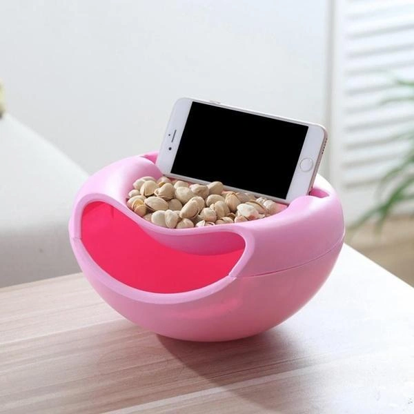 0250 Pista Nut Fruit Platter Serving Bowl With Mobile Phone Holder by HomeFast - 0.8 kgs, India