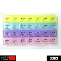 0383 Pill Case- 4 Row 28 Squares Weekly 7 Days Tablet Box Holder Medicine Storage Organizer Container - 0.103 kgs, China