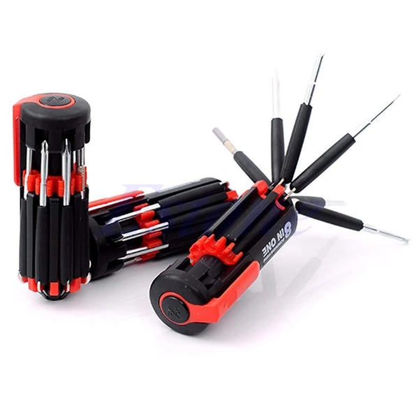 0427 08 in 1 Multi-Function Screwdriver Kit with LED Portable Torch - 0.194 kgs, China