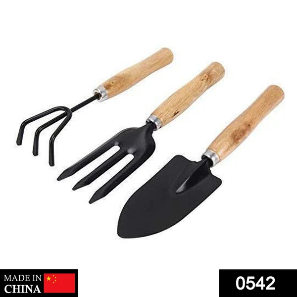 0542 Gardening Tools - Hand Cultivator, Big Trowel, Garden Fork (Set of 3) - China, 0.204 kgs