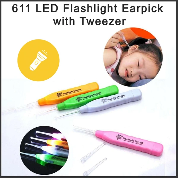 0611 LED Flashlight Earpick with Tweezer - 0.06 kgs, China