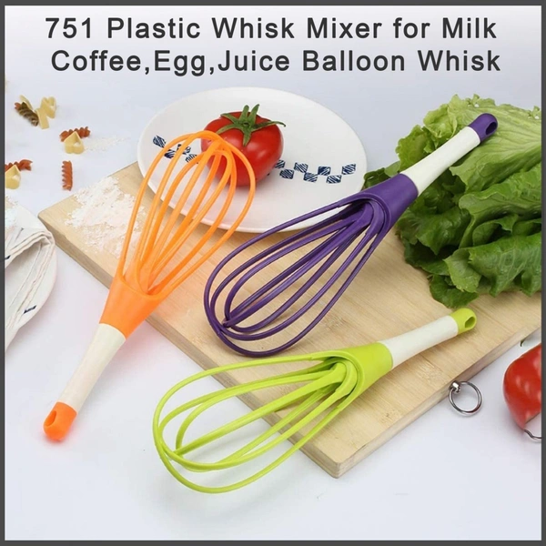 0751_Plastic Whisk Mixer  for Milk,Coffee,Egg,Juice Balloon Whisk - 0.197 kgs, India