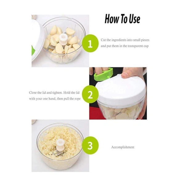 0753_Manual Food Chopper, Compact & Powerful Hand Held Vegetable Chopper/Blender ( 350 ML ) - 0.266 kgs, India