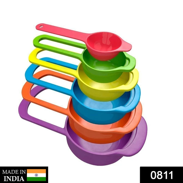 0811 Plastic Measuring Spoons for Kitchen (6 pack) - India, 0.204 kgs