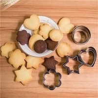 0813 Cookie Cutter Stainless Steel Cookie Cutter with Shape Heart Round Star and Flower (12 Pieces) - India, 0.198 kgs