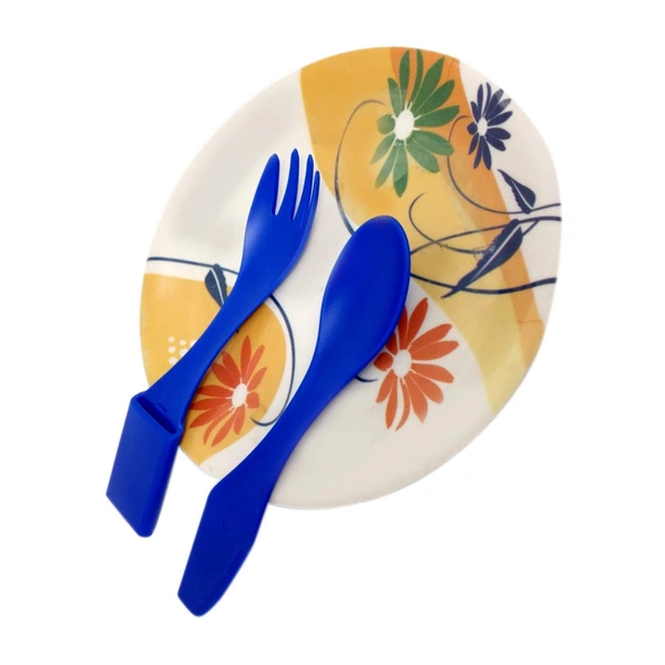 0821 Smart Compact Cutlery Set Travel Cutlery Set 4 in 1 Cutlery Set, Spoon Fork Knife & Tongs - 0.025 kgs, India