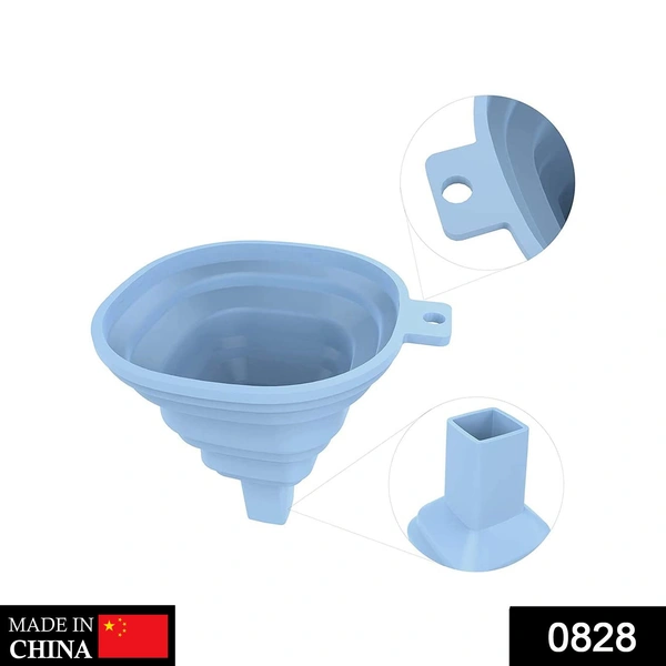 0828 Flexible Silicone Foldable Kitchen Funnel for Liquid/Powder Transfer Hopper Food (Small) - 0.022 kgs, China