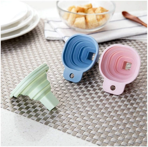 0828 Flexible Silicone Foldable Kitchen Funnel for Liquid/Powder Transfer Hopper Food (Small) - 0.022 kgs, China