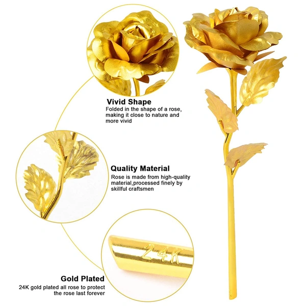 0879 B Golden Rose used in all kinds of places like household, offices, cafe's, etc. for decorating and to look good purposes and all. - 0.415 kgs, China