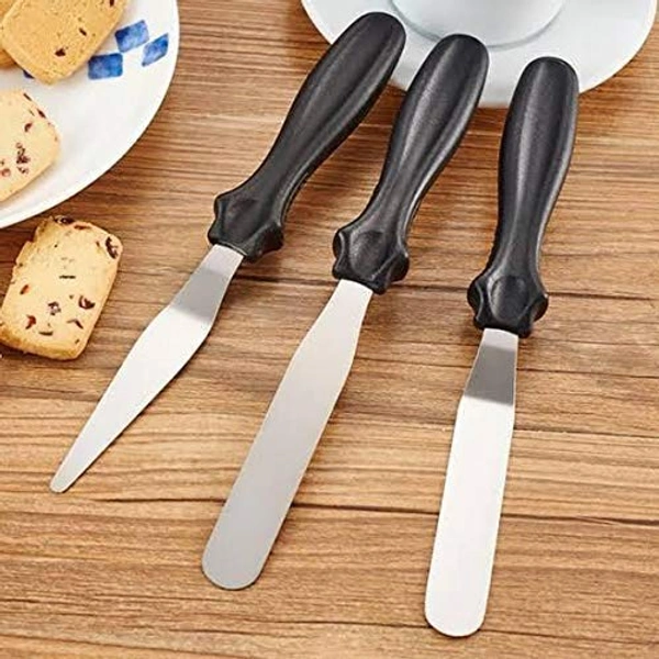 1126 Multi-function Cake Icing Spatula Knife - Set of 3 Pieces - 0.09 kgs, India