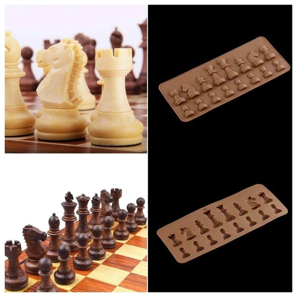 1162 Silicone Chocolate Chess Shaped Mould - 16 Cavity - 0.09 kgs, China