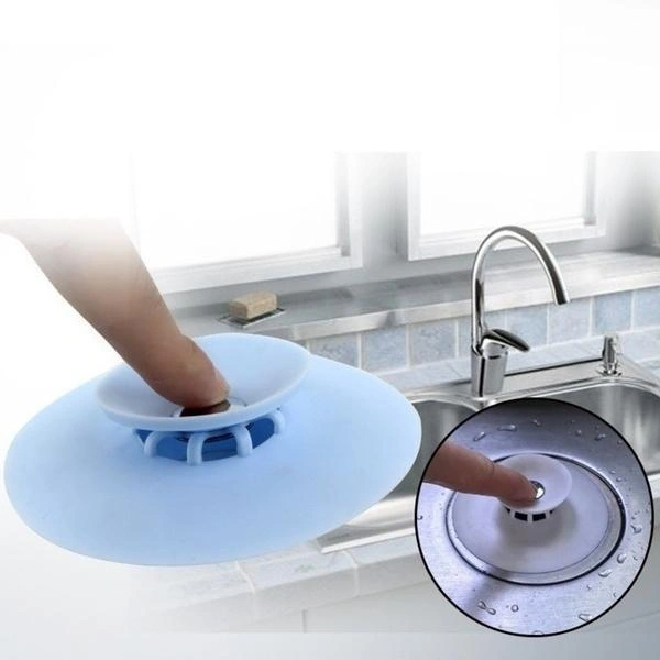 1163 Creative 2-in-1 Silicone Sewer Sink Sealer Cover Drainer (multicolour) - 0.07 kgs, China