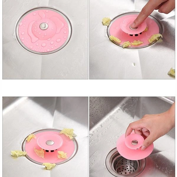 1163 Creative 2-in-1 Silicone Sewer Sink Sealer Cover Drainer (multicolour) - 0.07 kgs, China