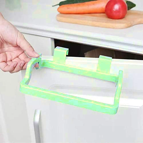 1168 Kitchen Plastic Garbage Bag Rack Holder ( Green Color ) - 0.24 kgs, India
