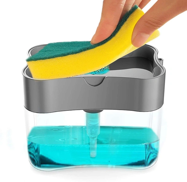 1264 2-in-1 Liquid Soap Dispenser on Countertop with Sponge Holder - 0.3 kgs, India