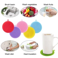 1344 Silicone Dish Scrubber Sponge Mildew Free, Non Stick, Heat Resistant - China, 0.05 kgs