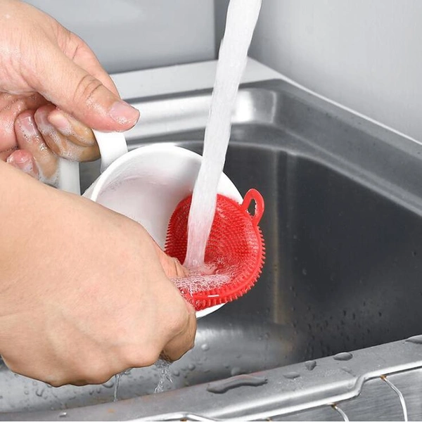 1344 Silicone Dish Scrubber Sponge Mildew Free, Non Stick, Heat Resistant - China, 0.05 kgs