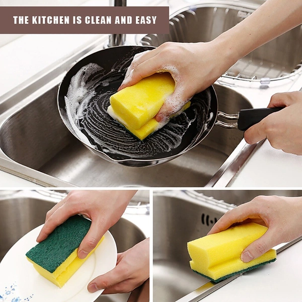 1429 Scrub Sponge 2 in 1 PAD for Kitchen, Sink, Bathroom Cleaning Scrubber (6 pc) - 0.35 kgs, India
