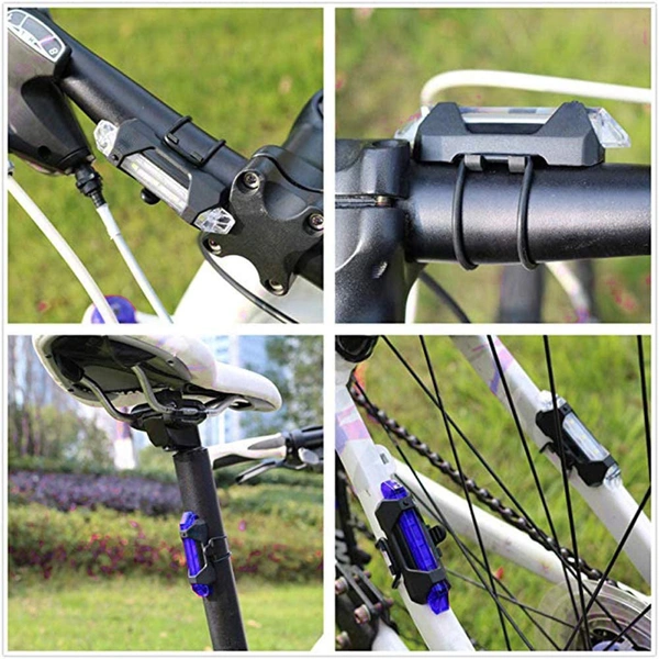 1617 Rechargeable Bicycle Front Waterproof LED Light (Blue) - 0.08 kgs, China