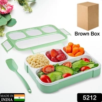 5212 Lunch Box 4 Compartment With Leak Proof Lunch Box For School & Office Use - 0.28 kgs, India